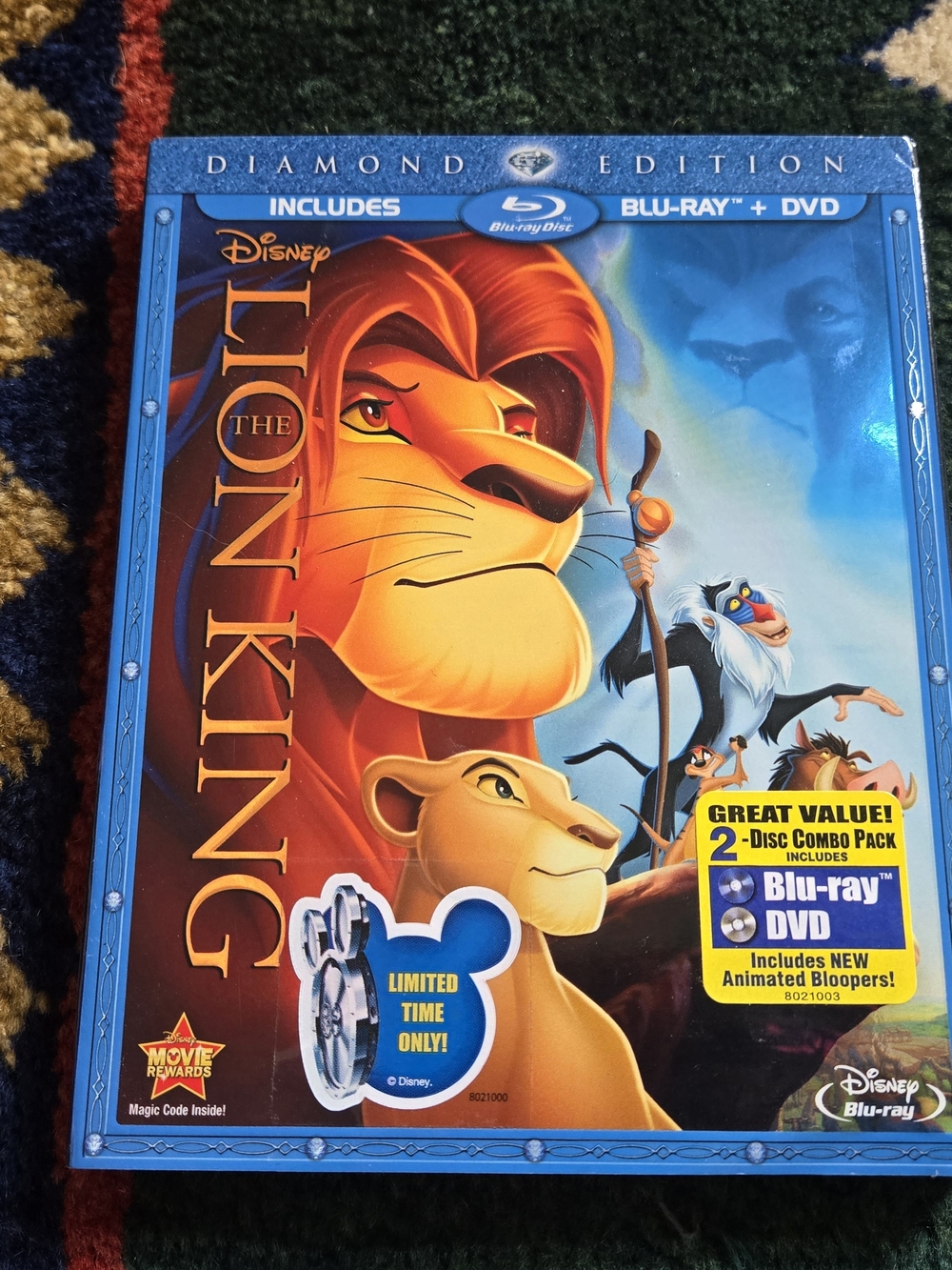 The Lion King Blu-ray Walt Disney Studios 2011 With Slipcover Disc + Case